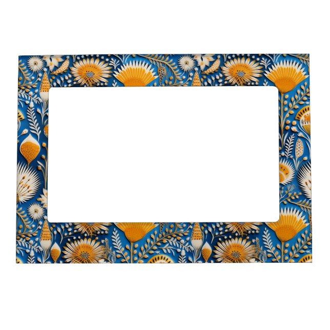 Chinoiserie Exotic Birds Botanical Pattern (2) Magnetic Frame (Front)