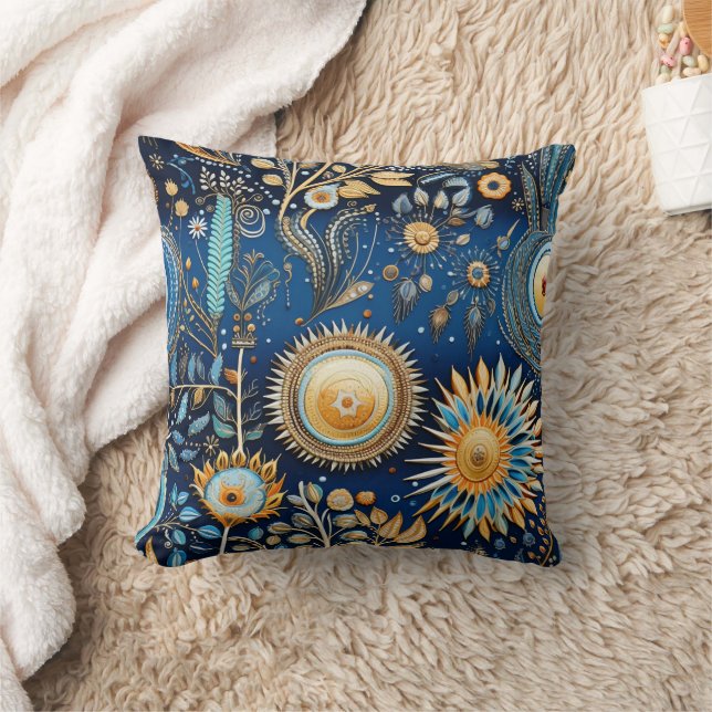 Chinoiserie Exotic Birds Botanical Pattern (2) Throw Pillow (Blanket)