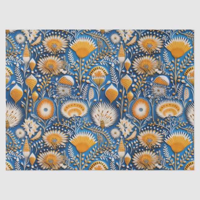 Chinoiserie Exotic Birds Botanical Pattern (2) Tissue Paper (Front)