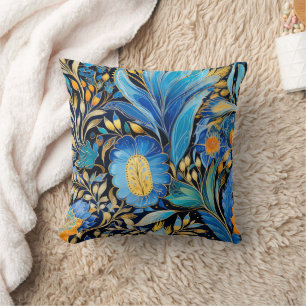 Chinoiserie Exotic Birds Botanical Pattern (3) Throw Pillow