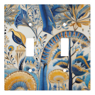Chinoiserie Exotic Birds Botanical Pattern (4) Light Switch Cover