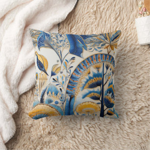 Chinoiserie Exotic Birds Botanical Pattern (4) Throw Pillow