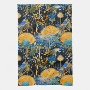 Chinoiserie Exotic Birds Botanical Pattern (5) Kitchen Towel