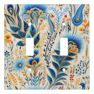 Chinoiserie Exotic Birds Botanical Pattern (5) Light Switch Cover