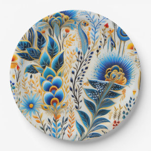 Chinoiserie Exotic Birds Botanical Pattern (5) Paper Plates