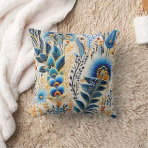Chinoiserie Exotic Birds Botanical Pattern (5) Throw Pillow