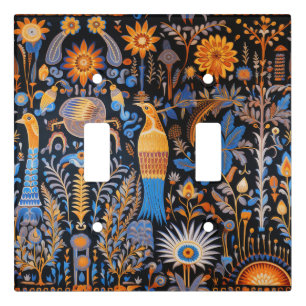 Chinoiserie Exotic Birds Botanical Pattern (6) Light Switch Cover