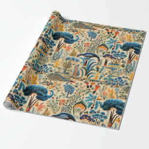 Chinoiserie Exotic Birds Botanical Pattern (6) Wrapping Paper