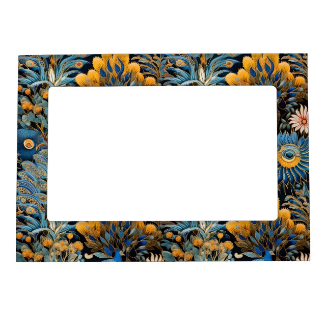 Chinoiserie Exotic Birds Botanical Pattern (7) Magnetic Frame (Front)