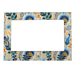 Chinoiserie Exotic Birds Botanical Pattern (9) Magnetic Frame