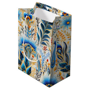 Chinoiserie Exotic Birds Botanical Pattern (9) Medium Gift Bag