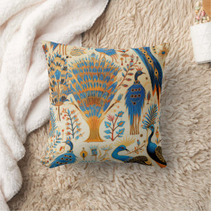 Chinoiserie Exotic Birds Botanical Pattern (9) Throw Pillow