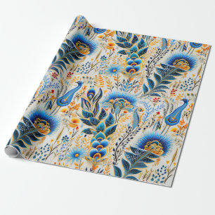 Chinoiserie Exotic Birds Botanical Pattern (9) Wrapping Paper