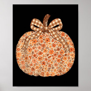 Chinoiserie Fall Pumpkin Floral Halloween Funny Th Poster