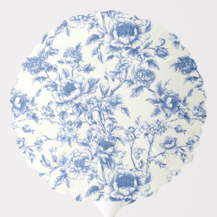 Chinoiserie Floral Blue Balloon