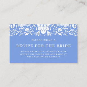 Chinoiserie Floral Bridal Shower Recipe Request Enclosure Card