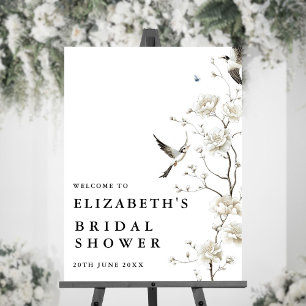 Chinoiserie Floral Bridal Shower Welcome Sign