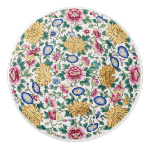 Chinoiserie Floral Chintz Ceramic Knob