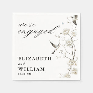 Chinoiserie Floral Garden Engagement Party Napkins
