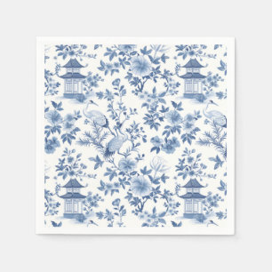 Chinoiserie Floral Paper Napkins, Asian Garden Napkins