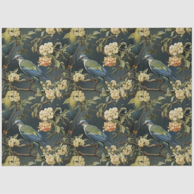 Chinoiserie Floral Pattern Tissue Paper (Front)