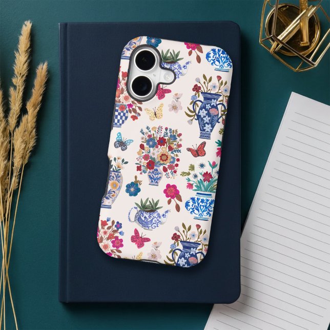 Chinoiserie Floral Vase Pattern Girly Case-Mate iPhone Case (Chinoiserie Floral Vase Pattern Girly Case-Mate iPhone Case)