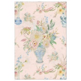 Chinoiserie Bird Floral Blue and White Decoupage Tissue Paper