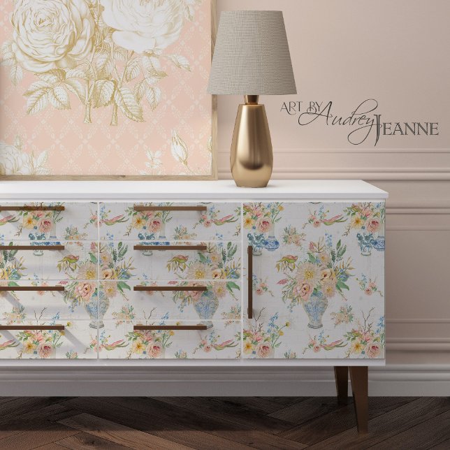 Chinoiserie Floral Vases Peony Flower Decoupage Tissue Paper (Creator Uploaded)