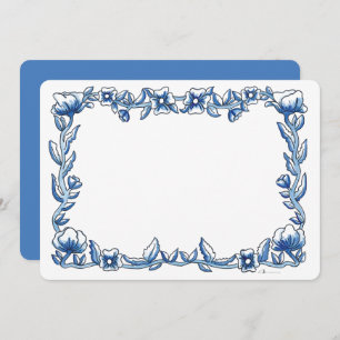 Chinoiserie Flower Border Thank You Card