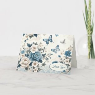 Chinoiserie Flowers and Butterflies Thank You Card