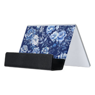Chinoiserie Flowers Desk Business Card Holder