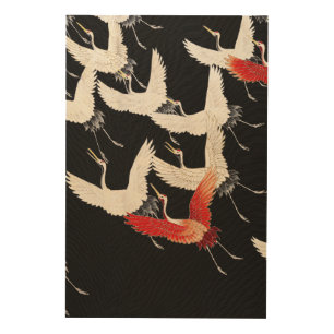 Chinoiserie Flying Crane Zen Minimalist Kimono Art