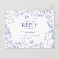 Chinoiserie French Blue Victorian Floral RSVP 