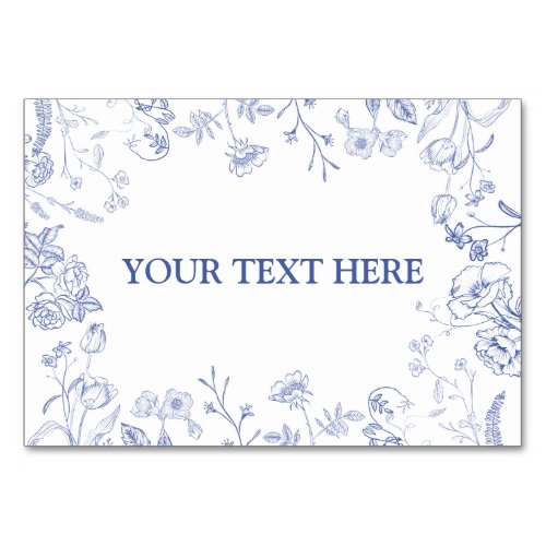 Chinoiserie French Blue Victorian Food Place Card