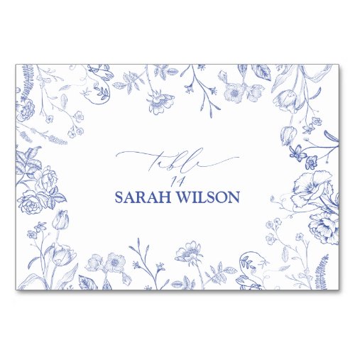 Chinoiserie French Blue Victorian Place Card