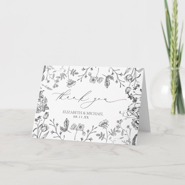 Chinoiserie French Victorian Photo Thank You Card (Front)