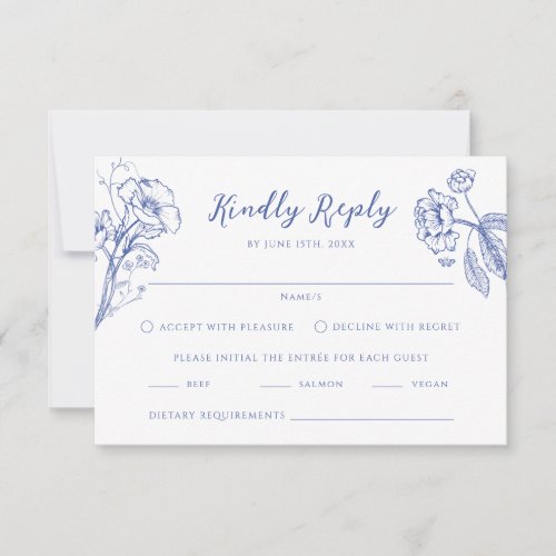 Chinoiserie French Vintage Floral RSVP Card