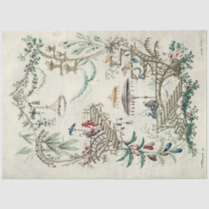 Chinoiserie Garden Vintage Jean-Baptiste Pillement Tissue Paper