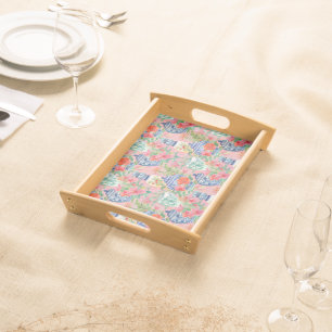 Chinoiserie Ginger Jar Asian Vintage Serving Tray