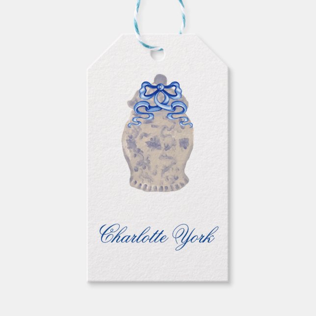 Chinoiserie Ginger Jar Jars  Gift Tags (Front)