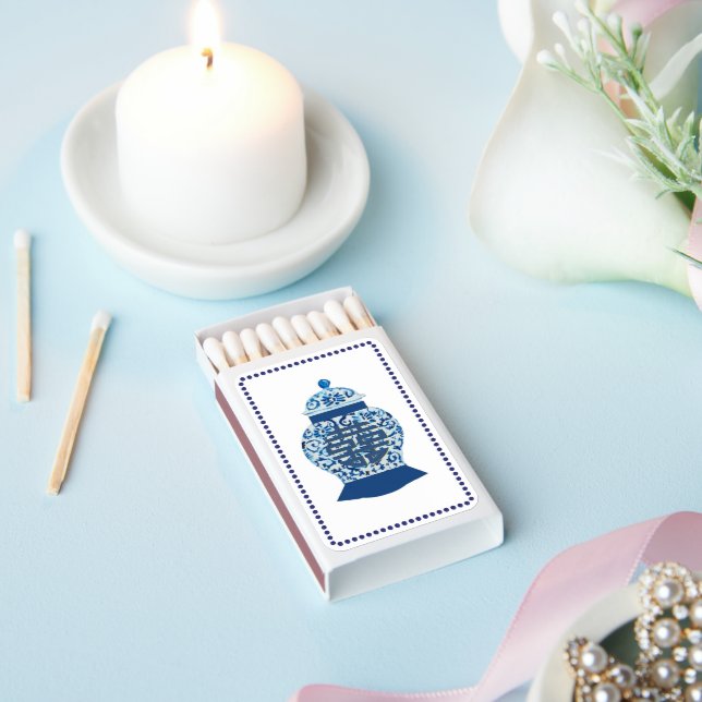 Chinoiserie Ginger Jar Jars Monogram Matchboxes (Insitu)