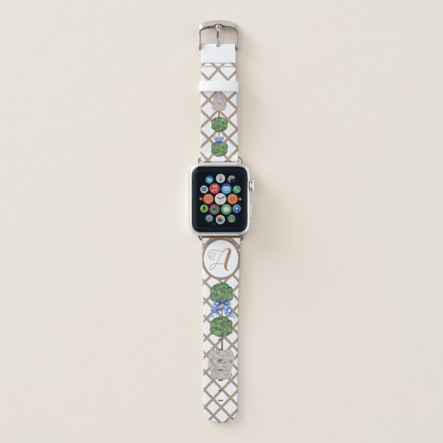 Chinoiserie Ginger Jar Jars Topiary Apple Watch Band (Front)