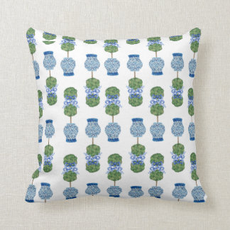 Chinoiserie Ginger Jar Jars Topiary Basket Throw Pillow
