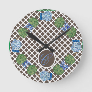 Chinoiserie Ginger Jar Jars Topiary Round Clock