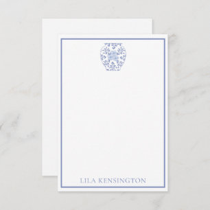 Chinoiserie Ginger Jar Vase Personalized NoteCards