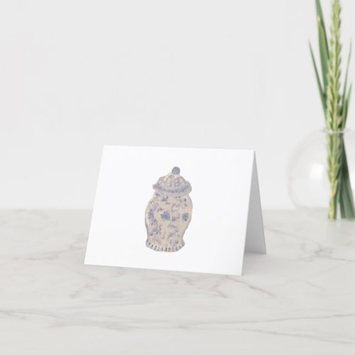 Chinoiserie Hand Painted Ginger Jar Jars  Thank Yo Thank You Card
