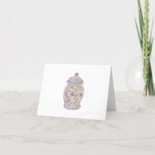Chinoiserie Hand Painted Ginger Jar Jars  Thank Yo You Card