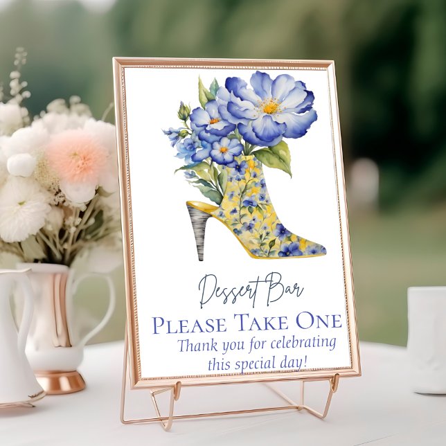 Chinoiserie High-Heel Shoe Dessert Bar Sign Table Number (Creator Uploaded)