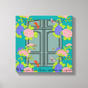 Chinoiserie Historical French Doors Canvas Print