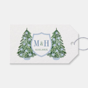 Chinoiserie Holidays Wedding Couples Crest Favor Gift Tags